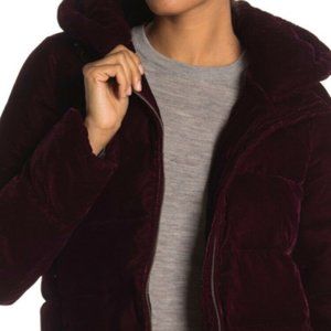 Calvin Klein Hooded Velvet Puffer Coat